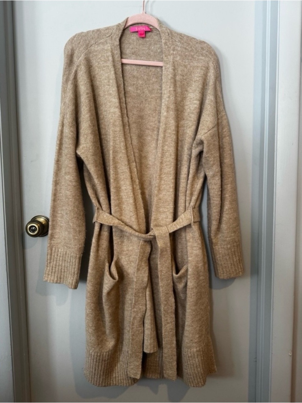 Lilly Pulitzer Cozy Belted Cardigan Sweater Sz XL